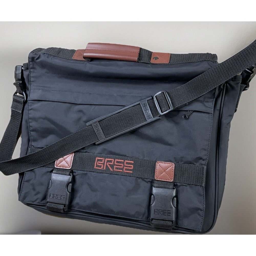 Bree Cabrio Messenger Bag Laptop Travel Work‎ Black Large Adjustable